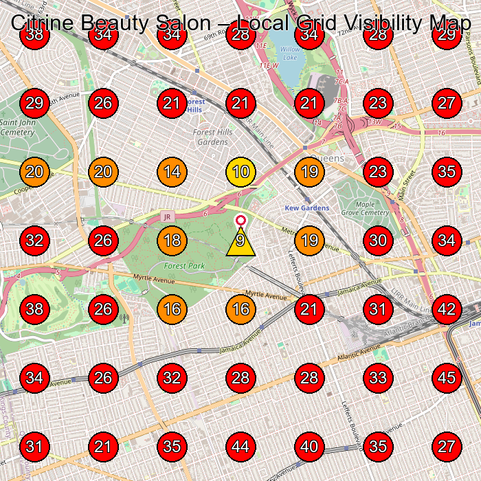 Citrine Beauty Salon GeoGrid visibility map for Centro De Estã©Tica in Richmond Hill